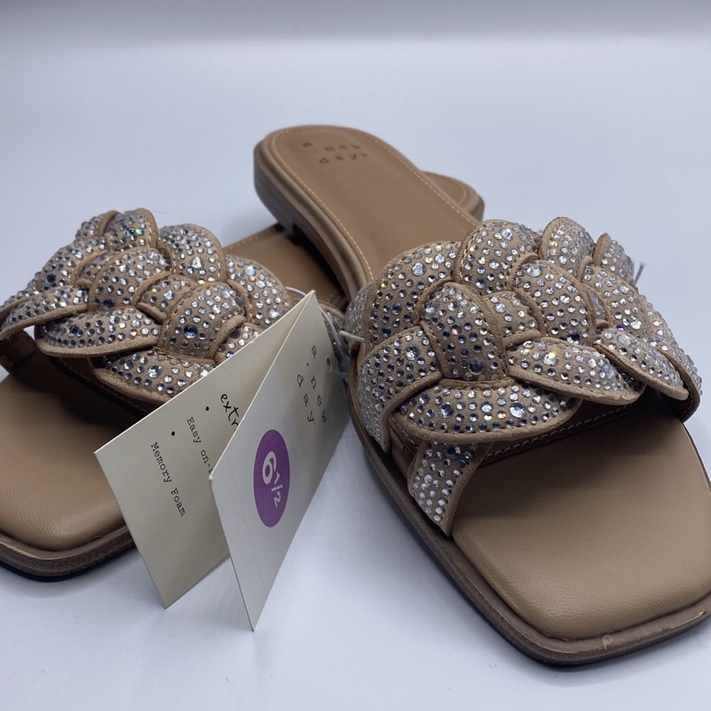 Maggie Rhinestone Slide Sandals - A New Day Silver - Picture 2 of 5